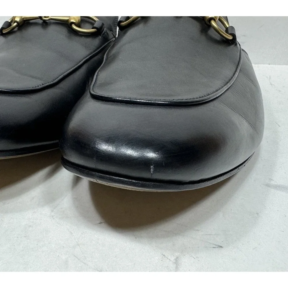 Gucci Black Leather Princetown Mule Slides 426219 Men's Size 10.5 US Slip On